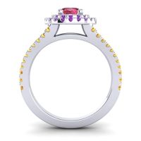 Ornate Oval Halo Dhala Ring