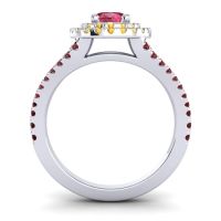 Ornate Oval Halo Dhala Ring