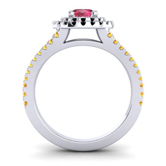 Ornate Oval Halo Dhala Ring