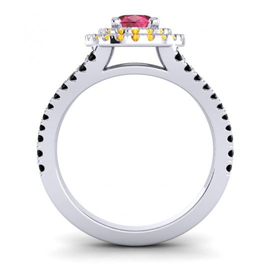 Ornate Oval Halo Dhala Ring