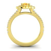 Ornate Oval Halo Dhala Ring