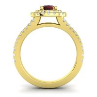 Ornate Oval Halo Dhala Ring