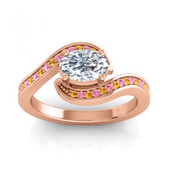 Bypass Oval Pave Phala Ring