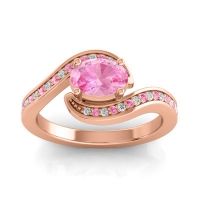 Pink Tourmaline Engagement Ring In 18K Rose Gold With Diamond - Phala Oval Modern Ring