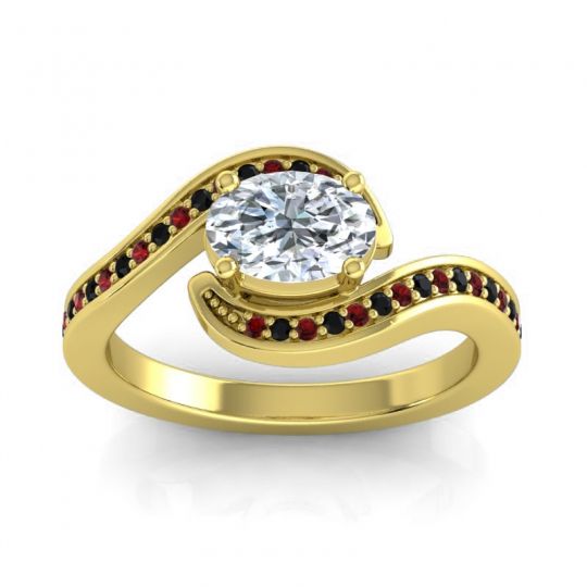Bypass Oval Pave Phala Ring