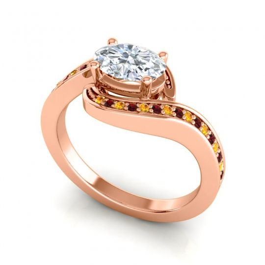 Bypass Oval Pave Phala Ring