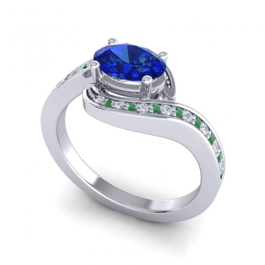 Bypass Oval Pave Phala Ring