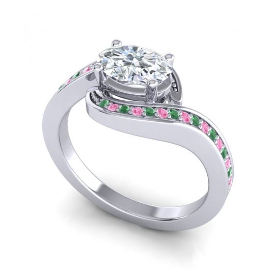 Bypass Oval Pave Phala Ring