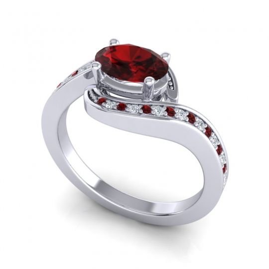 Bypass Oval Pave Phala Ring