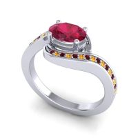 Bypass Oval Pave Phala Ring