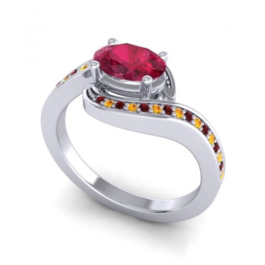 Bypass Oval Pave Phala Ring