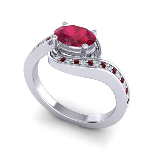 Bypass Oval Pave Phala Ring