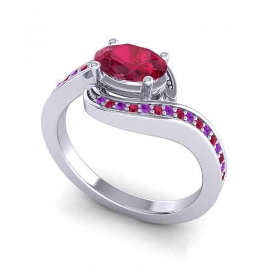 Bypass Oval Pave Phala Ring