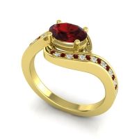 Bypass Oval Pave Phala Ring