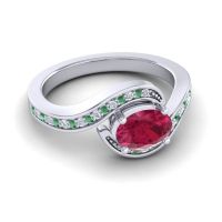 Bypass Oval Pave Phala Ring