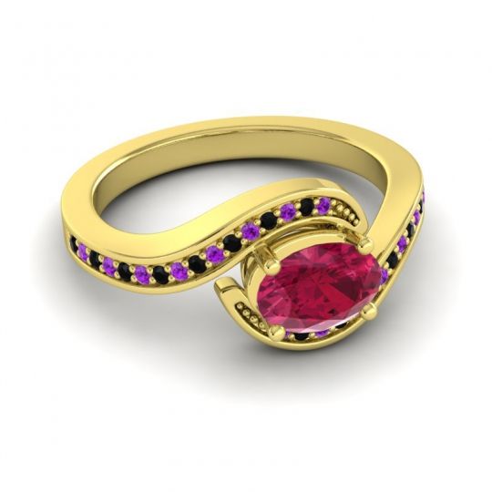 Bypass Oval Pave Phala Ring