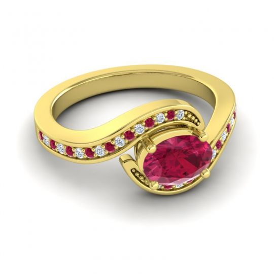 Bypass Oval Pave Phala Ring