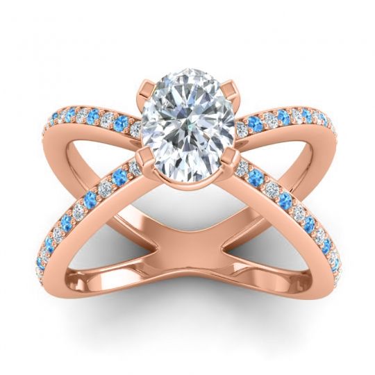 Modern Oval Pave Tara Ring