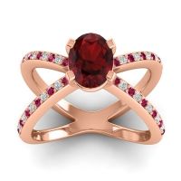 Modern Oval Pave Tara Ring