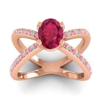 Modern Oval Pave Tara Ring