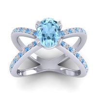 Modern Oval Pave Tara Ring