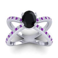 Modern Oval Pave Tara Ring