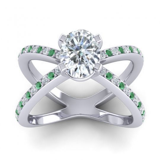 Modern Oval Pave Tara Ring