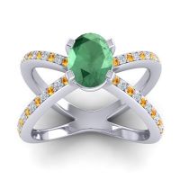 Modern Oval Pave Tara Ring