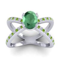 Modern Oval Pave Tara Ring