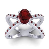 Modern Oval Pave Tara Ring