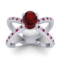 Modern Oval Pave Tara Ring