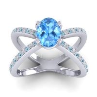 Modern Oval Pave Tara Ring