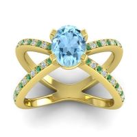 Modern Oval Pave Tara Ring