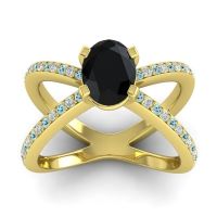 Modern Oval Pave Tara Ring