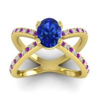 Modern Oval Pave Tara Ring