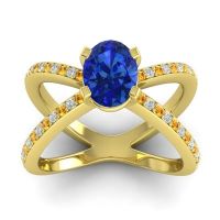 Modern Oval Pave Tara Ring