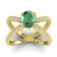 Modern Oval Pave Tara Ring