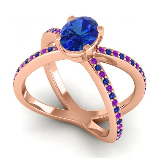 Modern Oval Pave Tara Ring