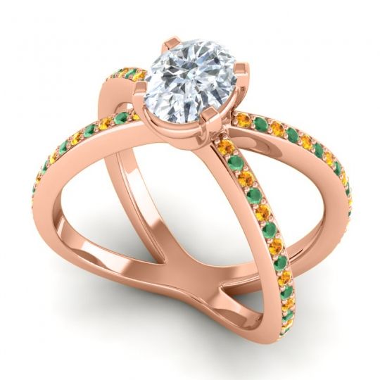 Modern Oval Pave Tara Ring