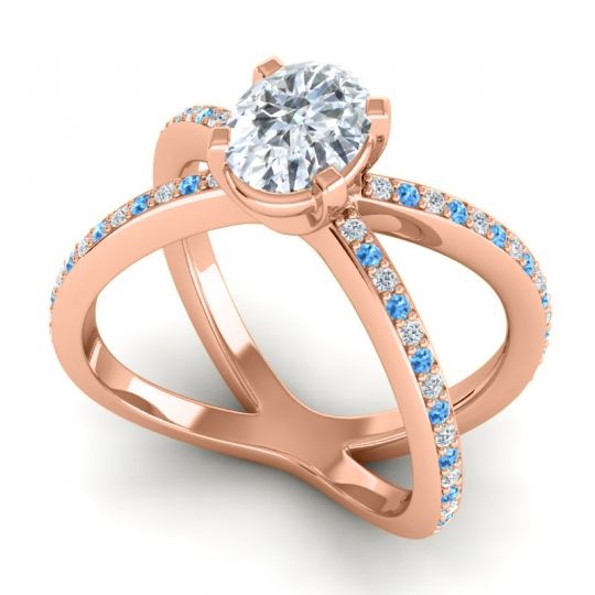 Modern Oval Pave Tara Ring