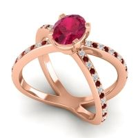 Modern Oval Pave Tara Ring