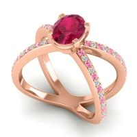 Modern Oval Pave Tara Ring