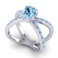 Modern Oval Pave Tara Ring