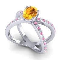 Modern Oval Pave Tara Ring