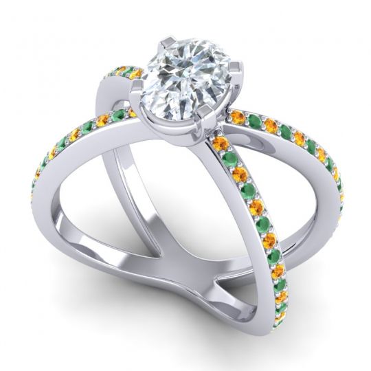 Modern Oval Pave Tara Ring