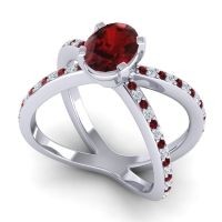 Modern Oval Pave Tara Ring