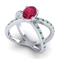 Modern Oval Pave Tara Ring