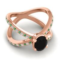 Modern Oval Pave Tara Ring
