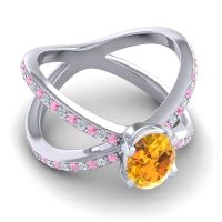 Modern Oval Pave Tara Ring