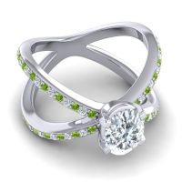 Modern Oval Pave Tara Ring